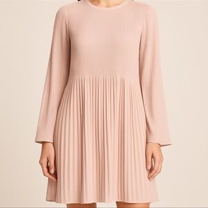 Gianni Bini pink long sleeved women’s pleated dress size large